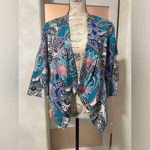 ⭐️ Chico's paisley open jacket SZ 0 Small EUC